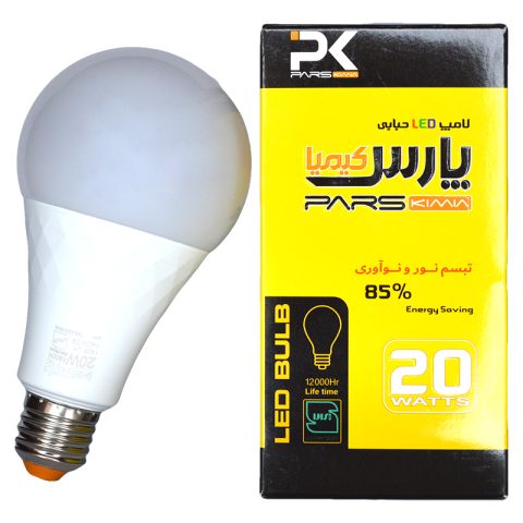 لامپ حبابی 20 وات باجعبه